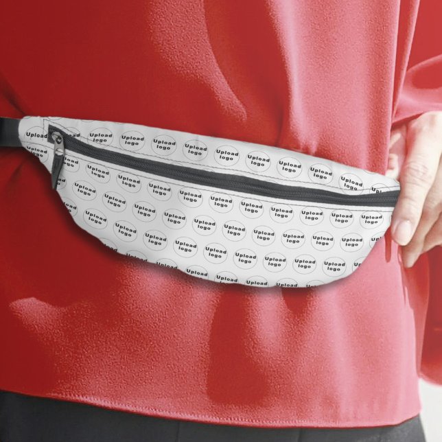 Firmenlogo Nahtloses Muster auf weißem Fanny Pack Bauchtasche (Business logo seamless pattern on white fanny pack)