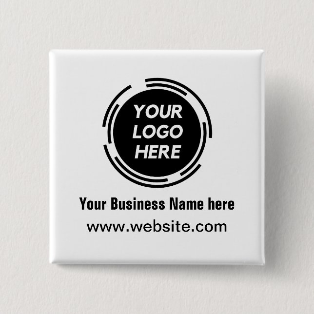 Firmenlogo - Name des Mitarbeiters Button (Vorderseite)