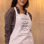 Firmenlogo | Name des Mitarbeiters in Rosa rot Schürze<br><div class="desc">Eine einfache,  rosa,  kundenspezifische Vorlage in modernem minimalistischem Stil,  die leicht mit Ihrem Firmenlogo und Text aktualisiert werden kann. Wenn Sie Hilfe bei der Personalisierung dieses Produktes benötigen,  kontaktieren Sie mich bitte über den unten stehenden Nachrichtenkopf und ich werde Ihnen gerne weiterhelfen.</div>