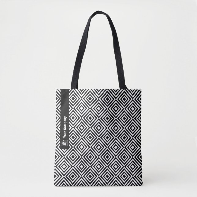 Firmenlogo Name Social Black & White Muster Tasche (Vorderseite)
