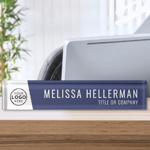 Firmenlogo Navy Blue Führungskraft Beruflich Namensplakette