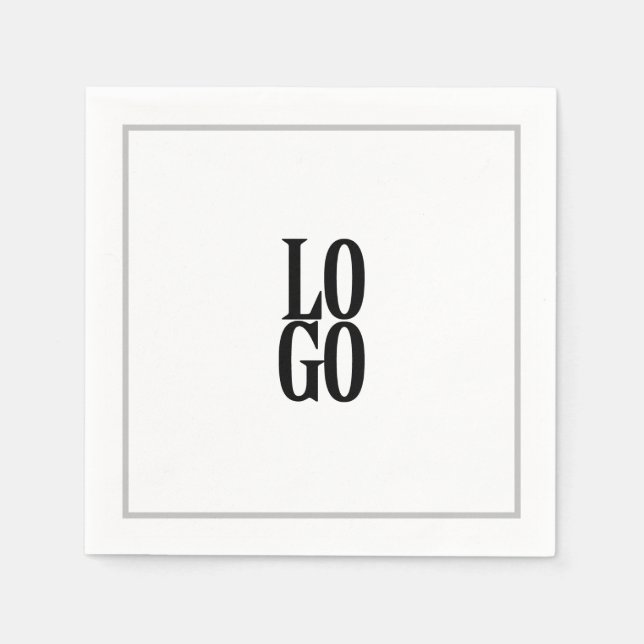 Firmenlogo oder Firmenlogo in Weiß Serviette (Vorderseite)