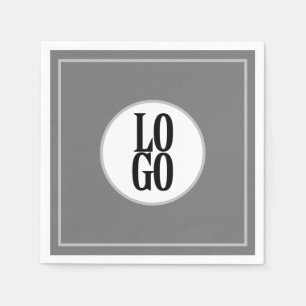 Firmenlogo oder Firmenlogo mit Circle Frame auf Gr Serviette