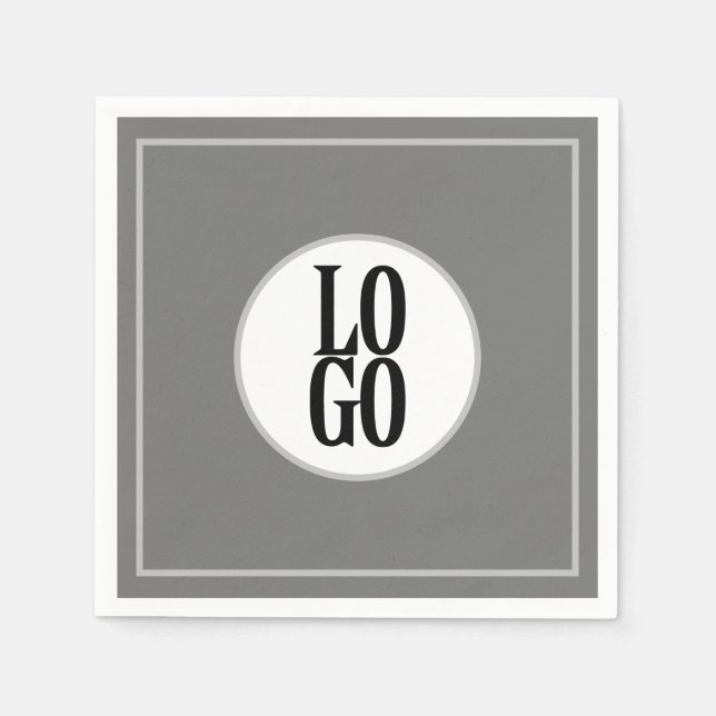 Firmenlogo oder Firmenlogo mit Circle Frame auf Gr Serviette (Vorderseite)