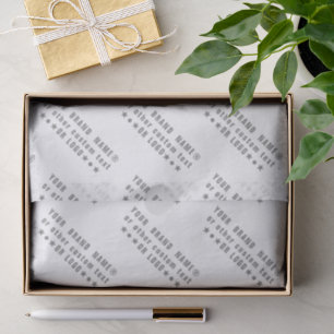 Firmenlogo oder grauer Text Firmenname in Farbe we Seidenpapier