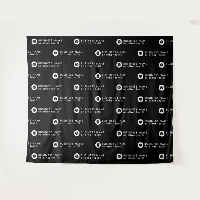 Firmenlogo oder Symbol +Firmenname Schwarzer Hinte Wandteppich (Vorderseite (Horizontal))