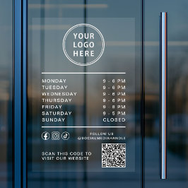 Firmenlogo Öffnungszeiten Soziale Medien QR-Code Fensteraufkleber