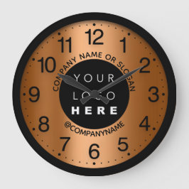 Firmenlogo Orange Coral Name Slogan Große Wanduhr