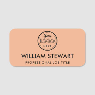 Firmenlogo Orange Mitarbeiter Name Namensschild