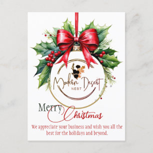 Firmenlogo-Ornament benutzerdefinierte Weihnachtsp Feiertagspostkarte