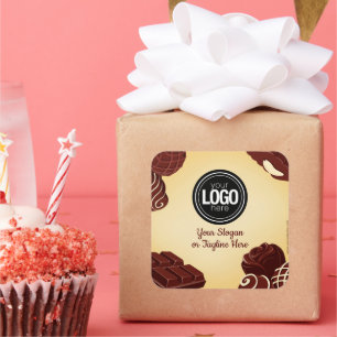 Firmenlogo personalisieren   Chocolate Company Quadratischer Aufkleber