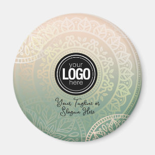 Firmenlogo personalisieren Elegant Green Yoga Magnet