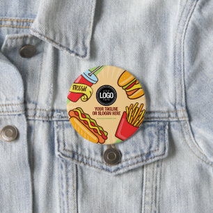 Firmenlogo personalisieren   Hamburger Hotdog Them Button