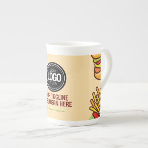 Firmenlogo personalisieren Hamburger Hotdog Them Prozellantasse