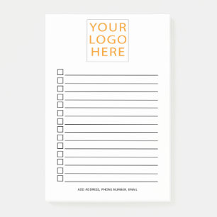 Firmenlogo: Personalisierte Checkliste für Untern Post-it Klebezettel