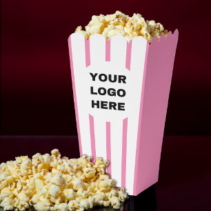 Firmenlogo Pink & White Striped Movie Popcorn Geschenkschachtel