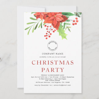 Firmenlogo Poinsettia Weihnachtsgebäck Party Feiertagskarte