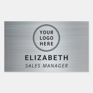 Firmenlogo Professional Silber Rechteckiger Aufkleber