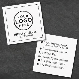 Firmenlogo Professionell Minimalistisch Quadratische Visitenkarte