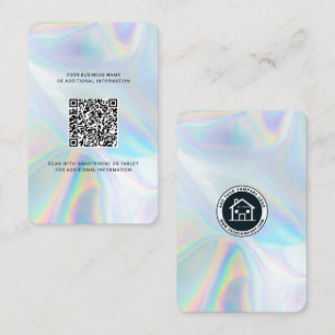 Firmenlogo QR-Code Holografisch Modern Visitenkarte