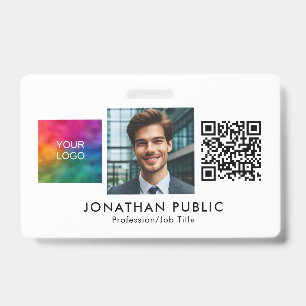 Firmenlogo QR-Code ID-Karte Mitarbeiterfoto Ausweis