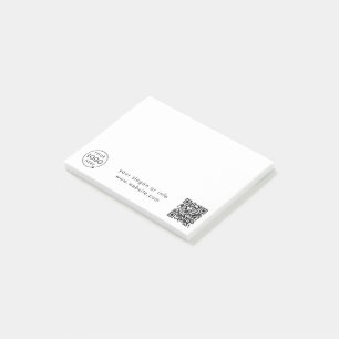 Firmenlogo   QR Code Minimalistisch Simple White Post-it Klebezettel