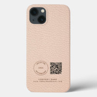 Firmenlogo QR-Code Name Creme Imitate Leder