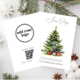 Firmenlogo QR Code Saasons Greeti Weihnachtsbaum Feiertagskarte