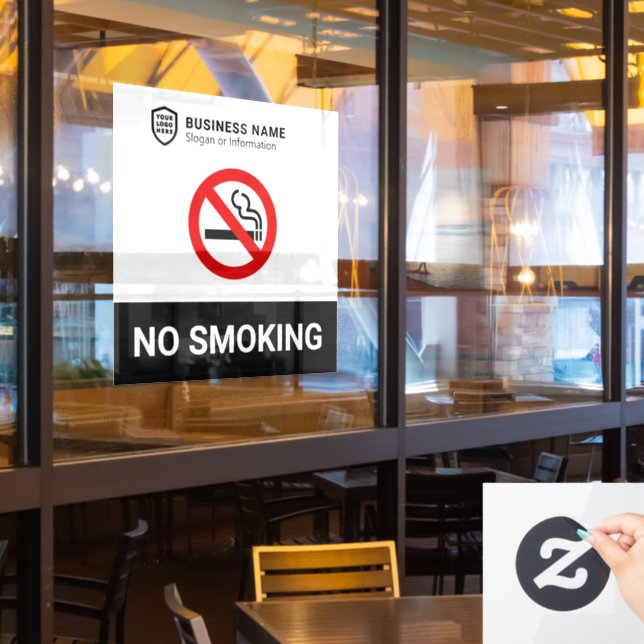 Firmenlogo | Rauchen verboten Fensteraufkleber (Restaurantfenster)