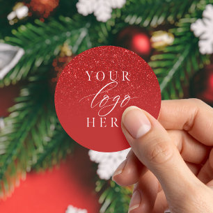 Firmenlogo - Red Christmas Runder Aufkleber