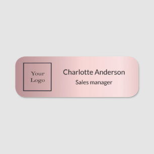 Firmenlogo rosa Angestellte elegant Namensschild