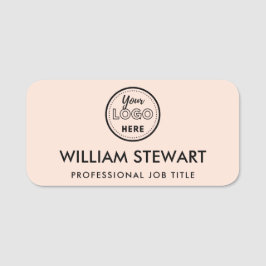 Firmenlogo Rosa Name des Mitarbeiters Namensschild