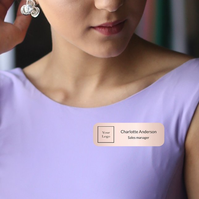 Firmenlogo Rose goldfarben Namensschild (Von Creator hochgeladen)