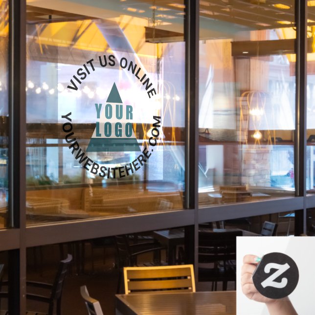 Firmenlogo Rund um den Text im benutzerdefinierten Fensteraufkleber (Restaurantfenster)
