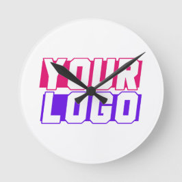 Firmenlogo Runde Wanduhr