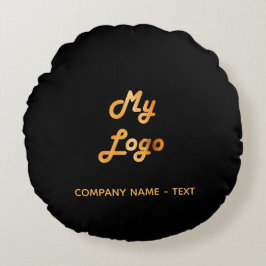 Firmenlogo schwarz, elegant rundes kissen