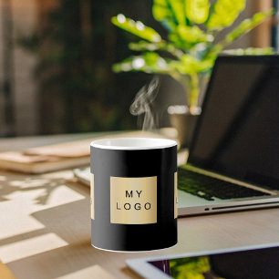Firmenlogo schwarz kaffeetasse