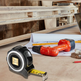 Firmenlogo schwarz maßband