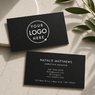 Firmenlogo Schwarz Minimalist Professional Visitenkarte