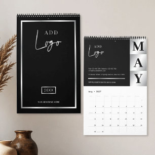 Firmenlogo Schwarz & Silber Business-Logo individu Kalender