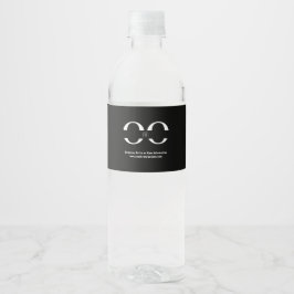 Firmenlogo Schwarz Wasserflaschenetikett