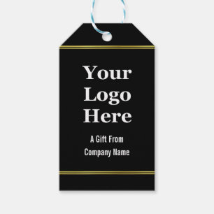 Firmenlogo Schwarz-weiß Gold ein Geschenk von Unte Geschenkanhänger