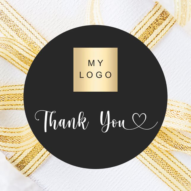 Firmenlogo Schwarz-weiß vielen Dank Runder Aufkleber (Von Creator hochgeladen)