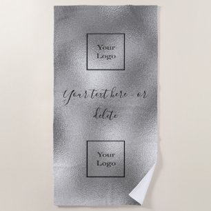 Firmenlogo Silberschwarz Strandtuch