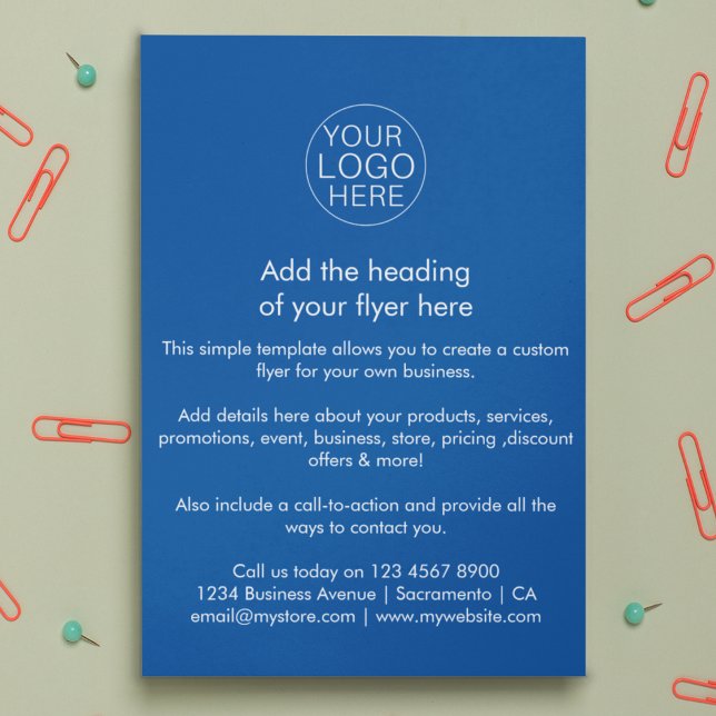 Firmenlogo | Simple Blue Custom Flyer (Von Creator hochgeladen)