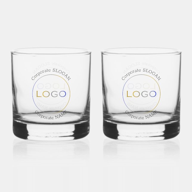 Firmenlogo Slogan Couple Elegant Whiskyglas (Vorderseite)