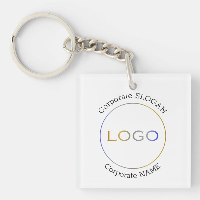 Firmenlogo Slogan Minimalistische Werbeaktion Schlüsselanhänger (Vorderseite)