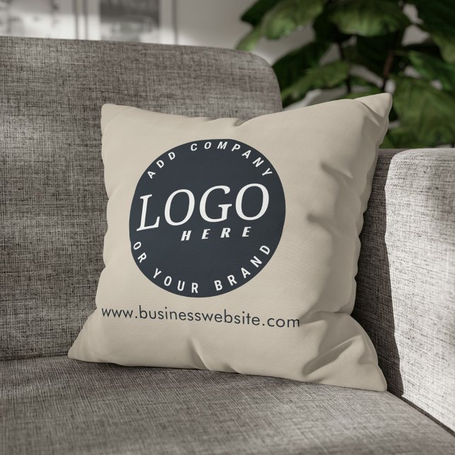 Firmenlogo-Slogan und Website-Adresse Kissen (Business Logo Hotel Guest House Throw Pillow)