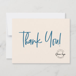 Firmenlogo Social Blue Creme Moderne Schriftart Dankeskarte