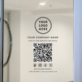 Firmenlogo Social Media Erstelle Deinen QR-Code Fensteraufkleber